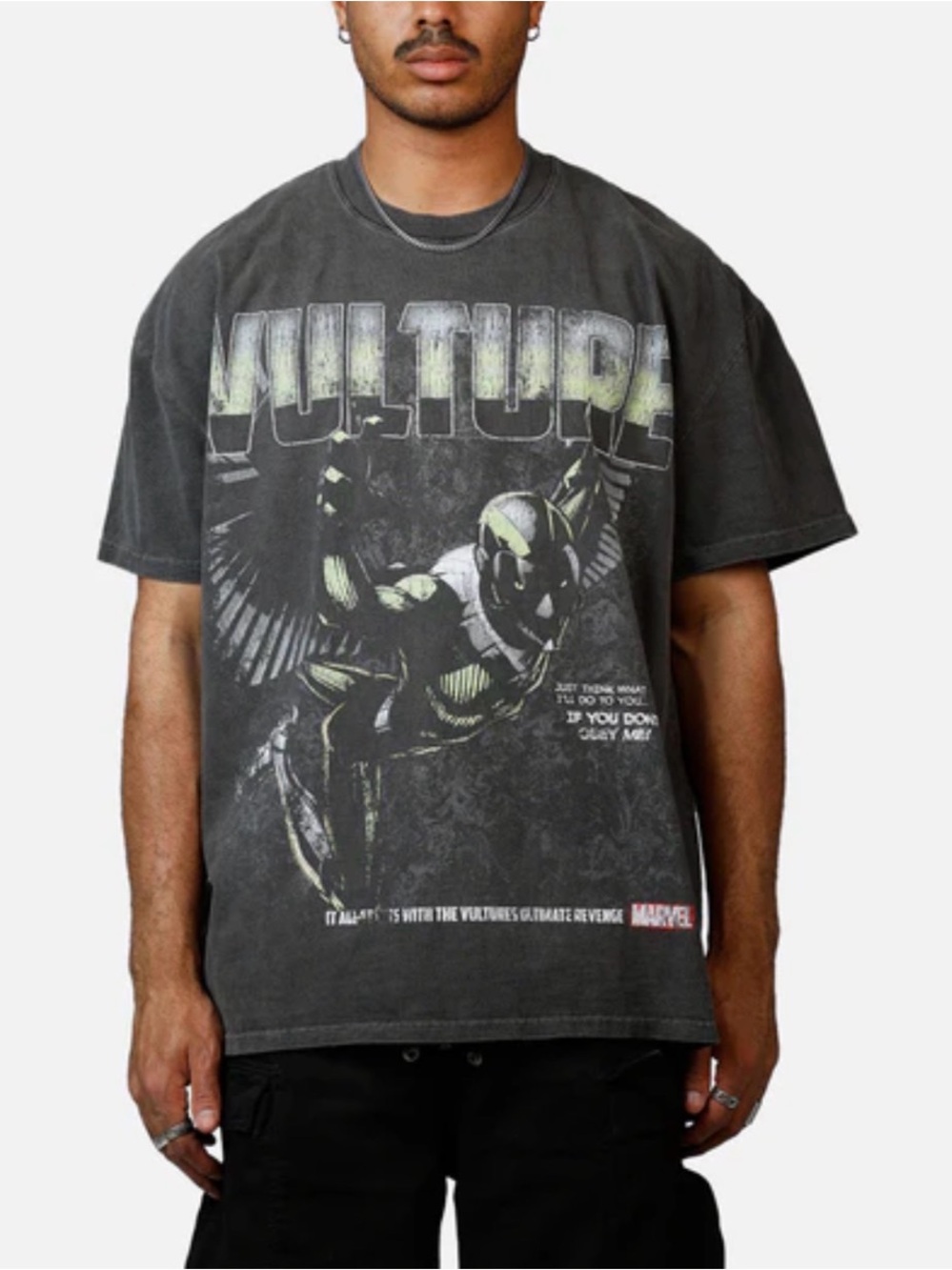 Goat Crew XL Marvel Vulture Graphic Tee - Black with Green Accents
